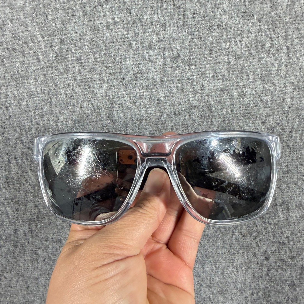 Oakley Crossrange Sunglasses Clear Frame Black Arms Rectangular Lifestyle Shade